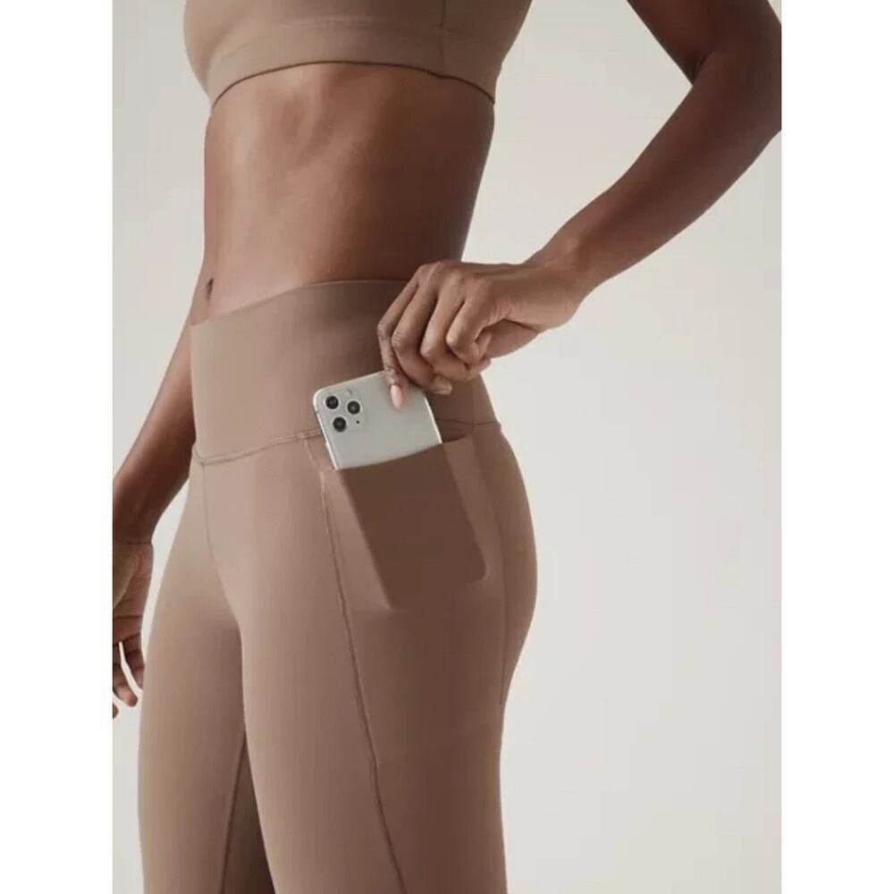 Athleta Transcend Stash Crop Straight Leg Pant Sz M Rustic Beige #533441 *EUC - Picture 6 of 12